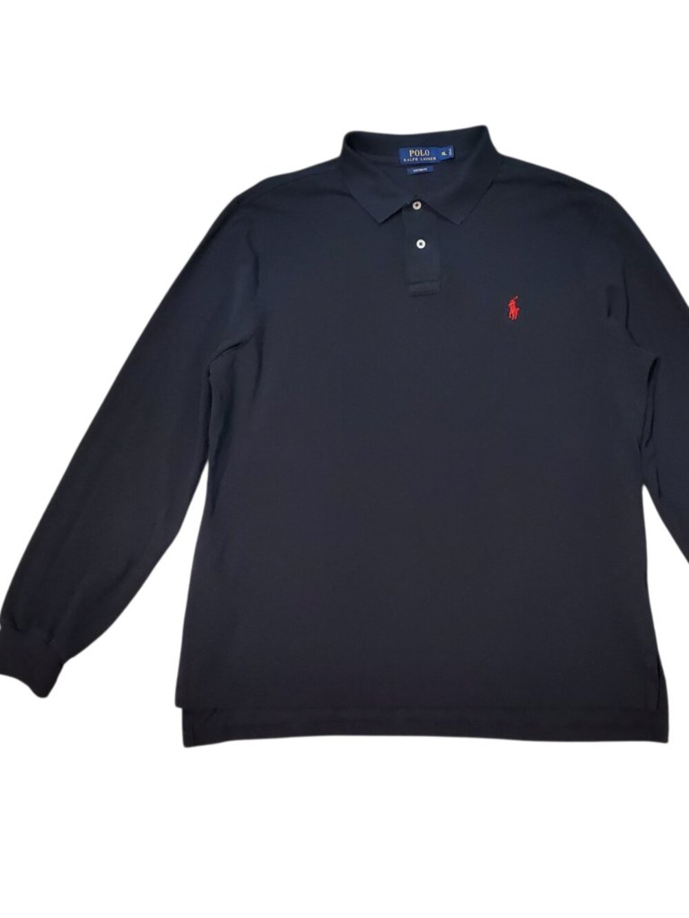 Polo Ralph Lauren Black Long Sleeve Collared Polo Shirt - XL